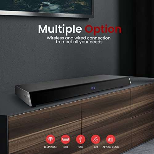 Pyle PSBV630HDBT Home Theater Speakers, TV Sound Bar Sound Base Bluetooth Wireless Speaker 4