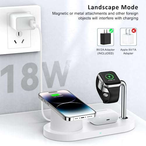 3 in 1 Magnetic Charging Station for Apple - Wireless Charger Stand for iPhone 12 13 14 15 Pro Max & Apple Watch & Airpods 5