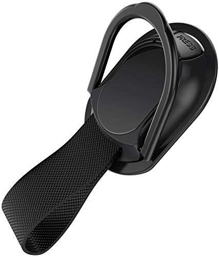 Ghostek LOOP Magnetic Phone Strap Holder for Hand with Kickstand Ergonomic Finger Grip Works with Car Mounts and Detachable for Wireless Charging Designed for iPhone, Galaxy, Pixel Case Covers (Black) 1