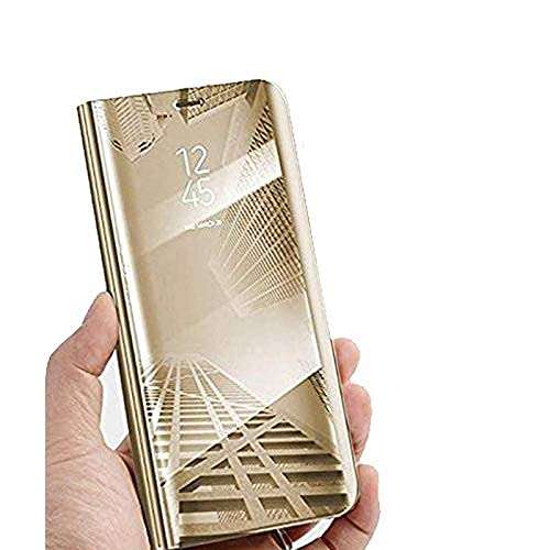 ConnectPoint Samsung Galaxy M22, Flip Cover, Ultra Slim Clear View Cover Flip Case for Samsung Galaxy M22 4G - Gold 4