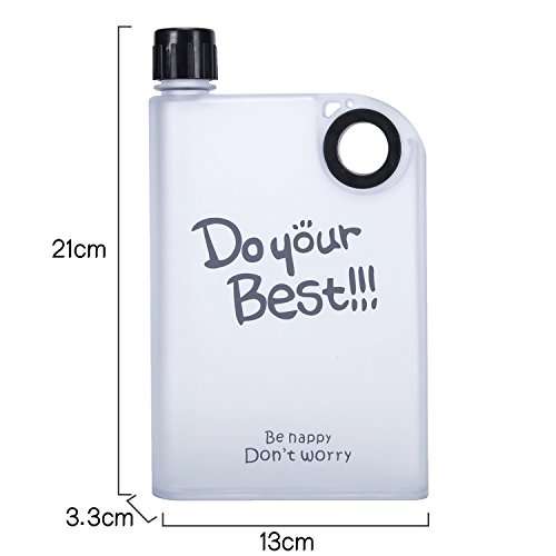 Maharsh A5 Notebook Style Ultra Slim Water Bottle BPA Free Pack of 2 (MultiColor) 2