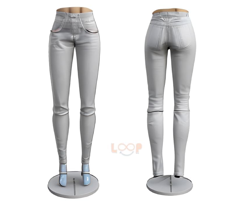 Loop� Female Half Body Legs with Stand Mannequin Dummy Display - Hangers Jeans Legging Pants Display Stands - Regular Size (Skin, Regular) 4