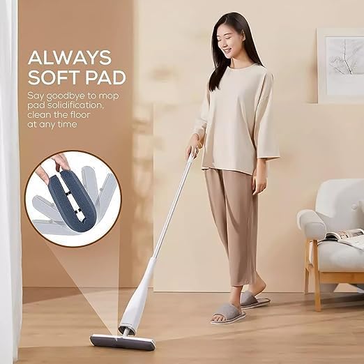 HABINO Squeeze Butterfly Mop: Versatile Floor Cleaning Tool with Squeeze Mechanism, Adjustable Handle, and Microfiber Pad Ideal for Hardwood and Tile Floors, Includes Bucket and Wringer 3