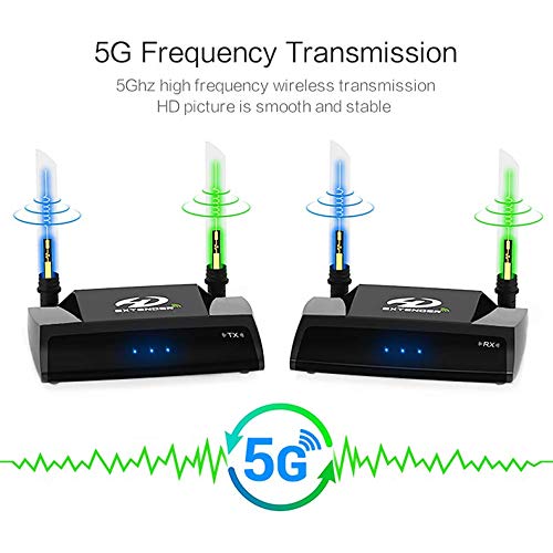 Artek PAT590 Wireless HDMI Extender with Loop-Out IR Pass-Back Support 1080P@60Hz Full HD Can Transmit Up to 150m 492ft (Line of Sight), WiFi HD AV Transmitter and Receiver 3