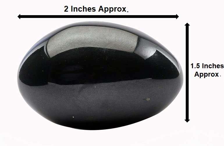 Black SHALIGRAM Stone from VRINDAVAN || Size 2 INCES Approx. (Black) 5