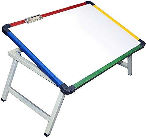 METRO TOY'S & GIFT Multi-Purpose Foldable Laptop Table White Study Table Learning Table Study Table for Kids - Color Frame 1