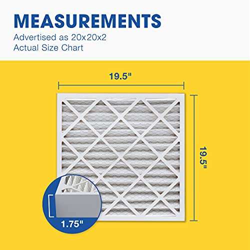 Aerostar 20x20x2 Air Filter MERV 13 (For Allergies, Dust, Lint, Mold, Pet Dander, Smoke, Smog & Bacteria) - Electrostatic MPR 1500 - 1900 & FPR 10 - Pleated HVAC AC Furnace Air Filters - Pack of 6 2