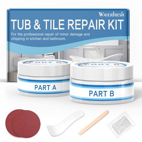 Cracked Porcelain Sink Repair Kit White, High-Gloss Porcelain Repair Kit White, Porcelain Chip Fix for Sinks, Tiles on Enamel, Acrylic, Fiberglass, Ceramic, Shower Kit & Tray 1