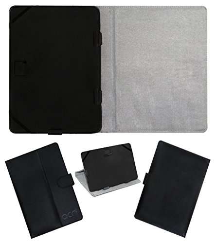 Acm Leather Flip Flap Case Compatible with Ikall N4 4g Tablet Cover Stand Black 2