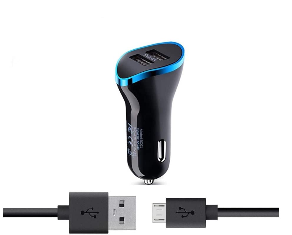 StuffHoods Fast Car Charger for HTC Desire 820G+, HTC Desire 728 Ultra Edition, HTC Desire 626G Plus, HTC One A9, HTC Desire 825, HTC Desire 816G, HTC Desire 728G, HTC One E9s Car Charger | High SPZeed Rapid Fast Turbo Metal Android & Tablets Car Mobile Charger With Micro USB Cable (ON THE GO DATA USB CABLE : SPZ : Random Color 3.1 Amp) 1