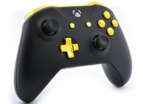 MODDEDZONE Custom Wireless UNMODDED Controller for Xbox One S/X and PC with Exclusive and Unique Designs - The Perfect Gaming Gift for Enthusiasts, Expertly Crafted in the USA - Black/Gold 5