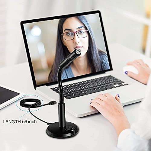 Auslese® USB Computer Microphone with Nosie Cancelling Mute/Unmute Button Plug&Play Condenser for PC/Mac/YouTube/Gaming/Streaming 5