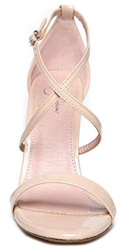 J. Adams Bellini Strappy High Heel Sandal, Nude Vegan Patent, 9 4