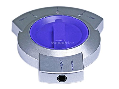 Monoprice 102946 3X1 Optical Audio TosLink Bi-Directional Manual Switch,Silver 3