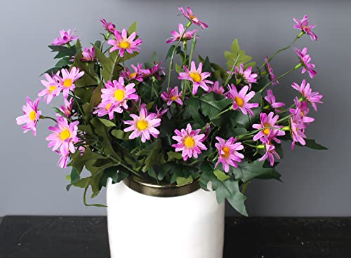Elemntl Artificial Daisy Flower Bouquet Sticks for Home Decoration (Height: 17 inches) | Faux Flower Bunch for Vases | Decoration Items for Living Room (Purple) 1