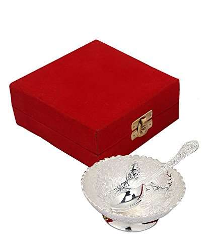 Crafts King Silver Plated Single Bowl Set with Awesome Gifts Box - 2 Pieces Set of 5 5