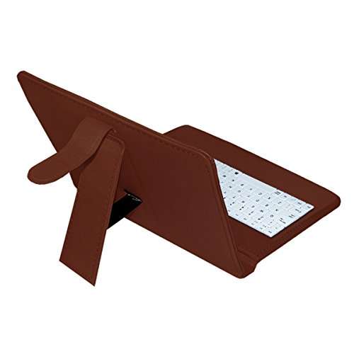 ACM USB Keyboard Case Compatible with Videocon V-Tab Max Tablet Cover Stand Study Gaming Direct Plug & Play - Brown 6