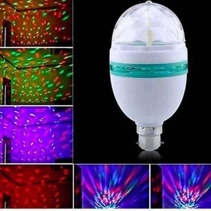 Tapuji E22 Full Color Rotating Lamp LED Strobe Bulb Multi Crystal Stage Light for Disco Birthday Party Club Bar 5