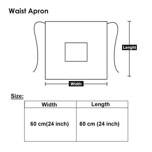 Rightgifting Printed Satin Polyester Waist Adjustable Chef's Cooking Kitchen Apron (Black,24 X 24 Inches) 2