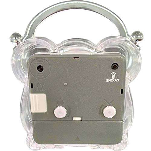 TCT (R-TM Skymax Smiley Transparent SK-05 Non Ticking Travel Beep Alarm Clock with Light and Snooze/Ascending Sound Alarm/Simple to Set Clocks, Battery Powered 4