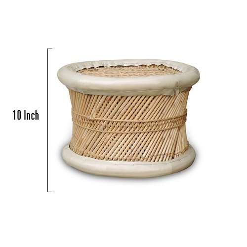 Pushkar Handicraft Exclusive Product Gunee Cane Bar Stool For Indoor/Outdoor Furnishings - 2 Pc(Multicolor) - Bamboo 3