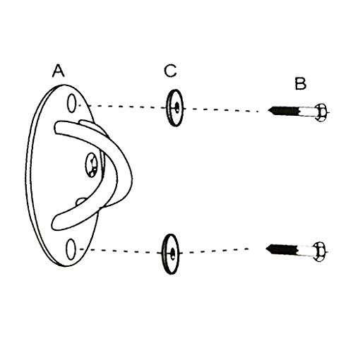 Kobo Wall Mount Bracket for Suspension Straps Resistance Trainer - Ceiling Mount Anchor for Yoga Swing Gymnastic Rings Boxing Equipment Battle Rope 2