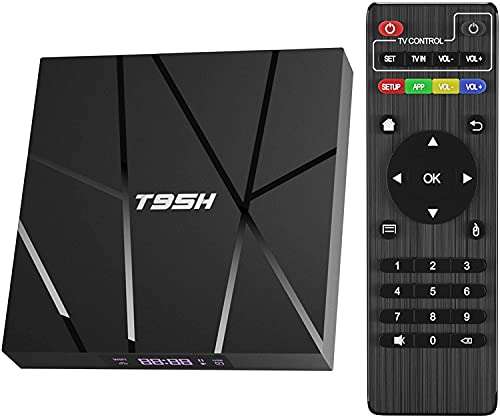 Android 10.0 TV Box, T95H Smart Box with H616 Quadcore Quad-core ARM Cortex-A53 Mali-G31 MP2 GPU 2GB ROM 16GB eMMC 2.4GHz WiFi 100M LAN Ethernet 1