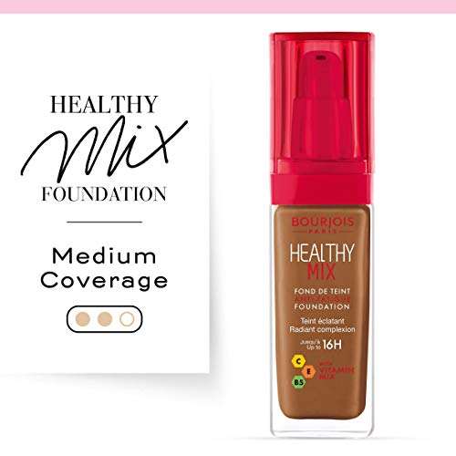 Bourjois Healthy Mix Anti-Fatigue Medium coverage Liquid Foundation 63 Cocoa, 30ml 3
