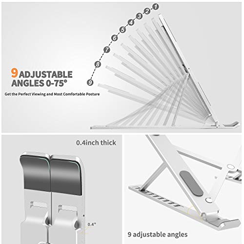 BY4U Foldable Tabletop Laptop Stand Holder with Adjustable Height Compatible for 7-17 inches Laptops 3