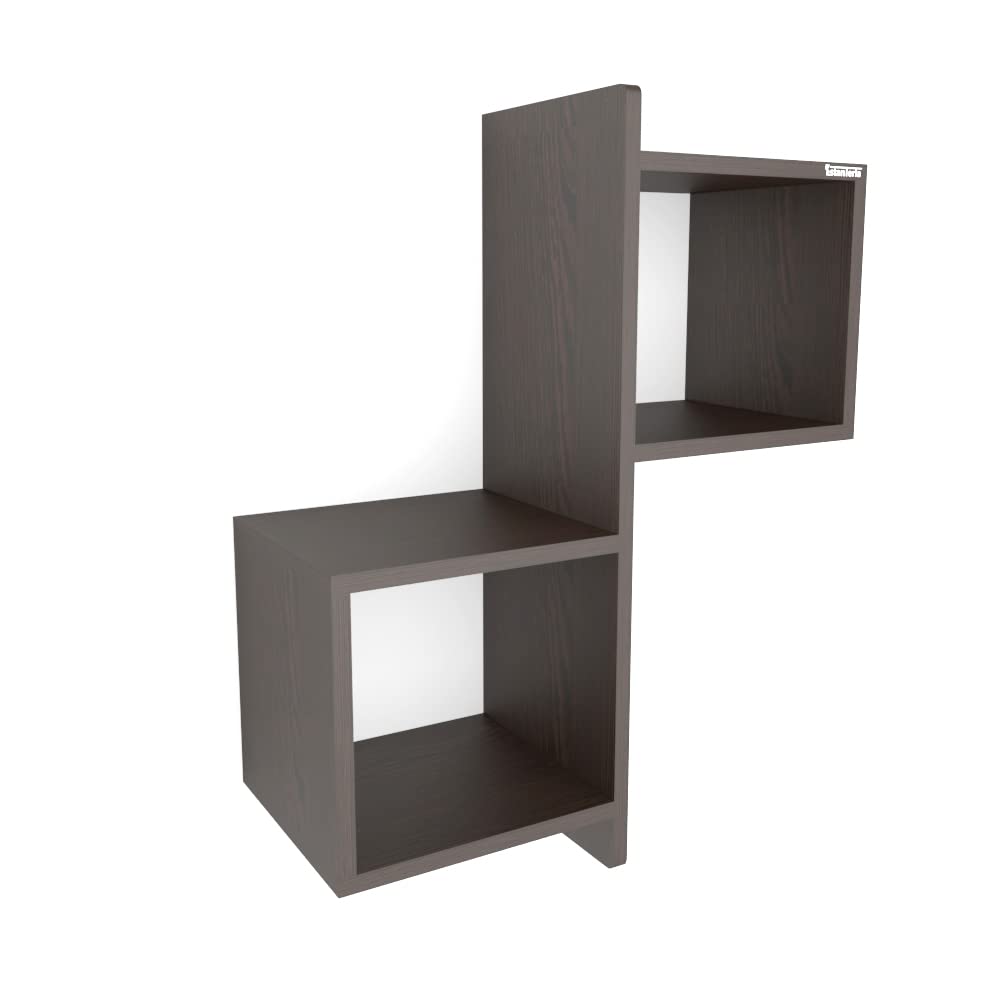 ESTANTERIA Colidante Engineered Wood Modern Wall Mounted Shelf Display Rack for Books and Home Decor in Home and Office (Wenge Finish) 4