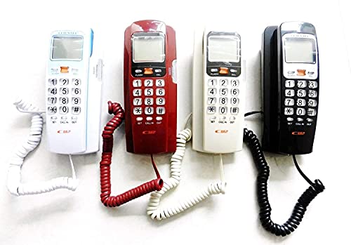Savpesh Landline Telephone for Office || KX-T555 Corded Caller ID Phone || LAN Wire Fiber Support System Basic Calling Phone for Home & School (Red) 5