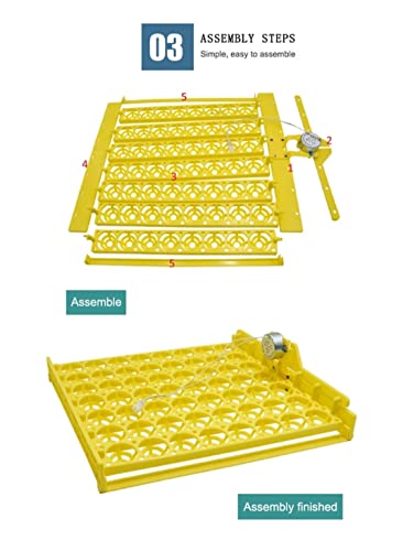 BL Electronics Automatic Incubator Egg Tray Design for 56 Chicken/Duck Eggs Plastic tray set With AC220V 4W Motor 4