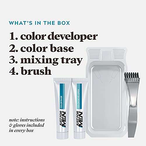 Just For Men Mustache & Beard, Beard Coloring for Gray Hair with Brush, with Keratin Biotin Aloe and Coconut Oil for Healthy Facial Hair - Light-Medium Brown, M-30, Pack of 3 (Packaging May Vary) 3