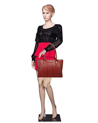 Louise Belgium Women's Handbag PU Leather Latest Handbags for Women and Girls Ladies Purse- Maroon 6