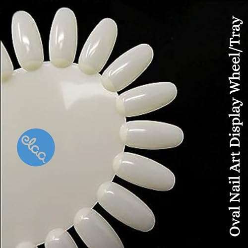 [Ear Lobe & Accessories] Oval Nail Art Display Wheel/Tray (20 Tips) | Design/Trainers/Marketing Practice Tool | Pack of 1 Pc 4