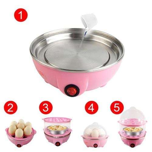Dweezhet Multi-Function Electrical 2 Layer Egg Boiler/Egg Poacher/ 14 Egg Cooker/Electric Egg Boiler/Egg Steamer/Home Machine Egg Boiler with Egg Tray. 5