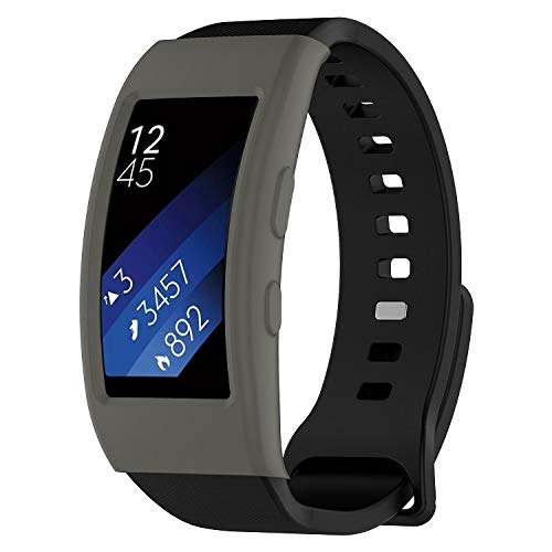 WEIHONG Watch Case Intelligent Wearable Device, Galaxy Gear Fit2 / Fit2 Pro R360 Watch Protective Case(Dark Red) (Color : Grey)