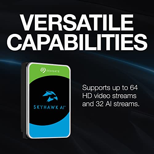 Seagate Skyhawk AI 20TB Video Internal Hard Drive HDD – 3.5 Inch SATA 6Gb/s 512MB Cache for DVR NVR Security Camera System with in-House Rescue Services (ST20000VE003) 3