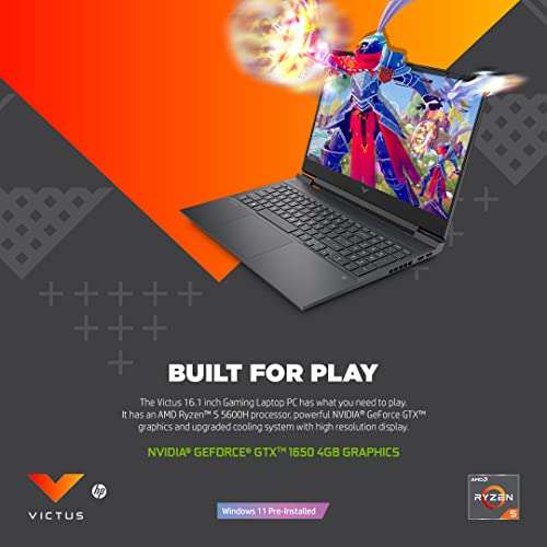 HP Victus Gaming Latest AMD Ryzen 5-5600H Processor 16.1 inch(40.9 cm) FHD Gaming Laptop & HyperX Cloud III Red 4