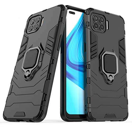 SPAZY CASE® Oppo F17 Pro 360 Degree Rotation Durable Dual Layer Slim Shockproof Armor Hybrid Kickstand Holder and Full-Body Protective Case Cover for Oppo F17 Pro 2