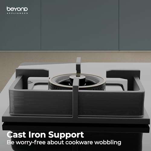 Beyond Appliances Dorado 4 Burner Smart Glass Hobtop Gas Stove | Auto Ignition | Digital Timer | Flame Failure Device | Toughened Glass | LPG & PNG Compatible 4