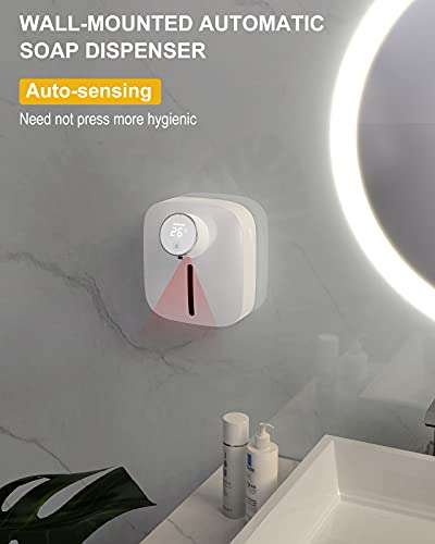 LAND CAST 10.82oz/320ml Automatic Touchless Foaming IPX4 Waterproof Liquid Soap Dispenser for Kitchen Sink Bathroom Hotel Restaurant (White) 2