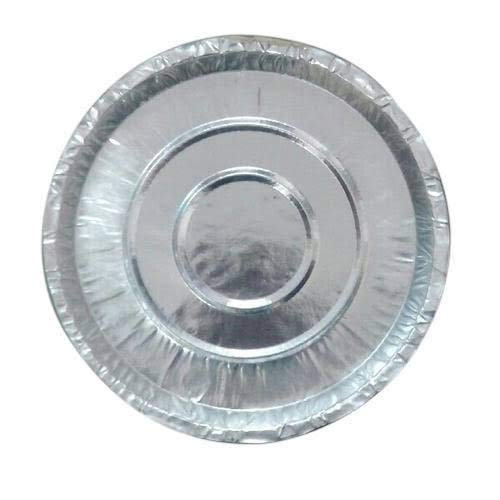 DHAVADI Silver Laminated Disposable Heavy Paper thali with 180 GSM 12"-Pack of 80pc 4