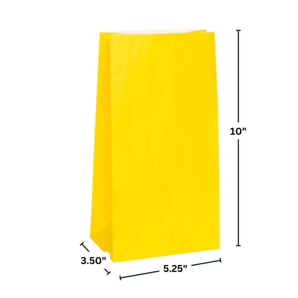 Vibrant Sunflower Yellow Paper Party Bags (Pack of 12) - Premium Quality, Perfect for Celebrations & Gifts 2