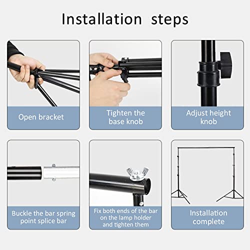 INFIJYON Backdrop Stand, 7X6.5Ft Adjustable Photo Backdrop Stand, Heavy Duty Background Stand with 6 Backdrop Clamps and Travel Bag, for Wedding/Decorations/Photoshoot 5