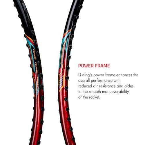 Li-Ning XP - 60 - IV Aluminium Strung Badminton Racket with Full Racket Cover (Black/Pink) | For Beginners | 90 grams | Maximum String Tension - 24lbs 5