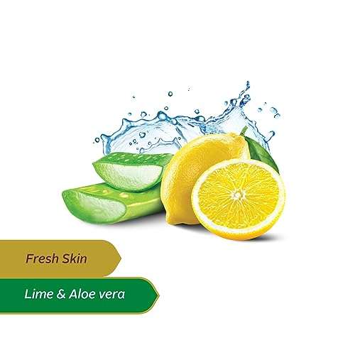 Santoor Fresh Skin Aloe Vera & Lime Bathing Soap with Nourishing & Anti-Aging Properties| For Smooth & Soft and Younger-Looking Skin| For All Skin Types| 125g, Pack of 4 4