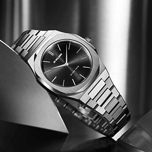 D1 Milano Stainless Steel Ultra Thin Analog Black Dial Women Watch-Utbl05, Silver Band 6