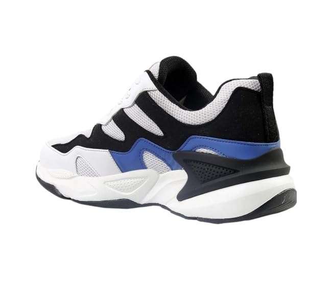 Future Step Magic Comfortable Running Shoes with Adaptive Smart Cushioning 5 in 1 uni-Moulding Technology Professional Non Slip Running Shoe for Training, Walking, Fitness & Gym White/Blue (10) 5