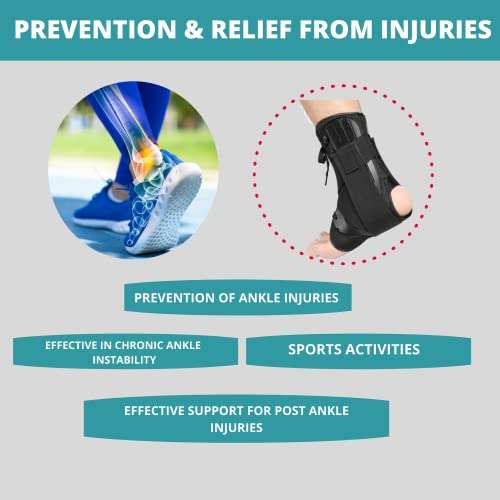 MEDIZED® Ankle Brace, Stabilizer, Lace Up Adjustable Support, Stirrup Compression – for Running, Basketball, Volleyball, Injury Recovery, Sprain, Ankle Wrap for Men, Women, and Children (Small) 5